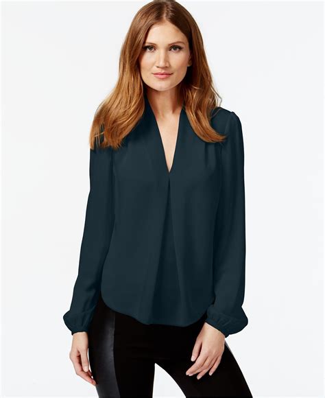 michael michael kors long sleeve blouses|Michael Kors blouse price.